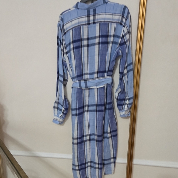 Ralph Lauren Blue Plaid Dress with Floral Accents - Picture 3 of 4